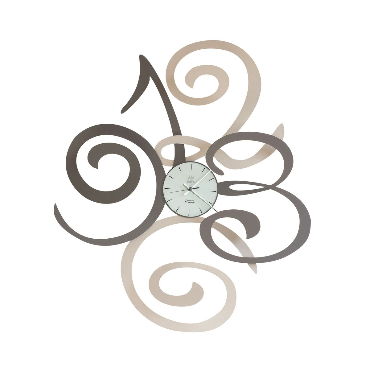 Arti & Mestieri Orologio da parete Filomena colore Fango e Sabbia in ferro lavorato artigianalmente