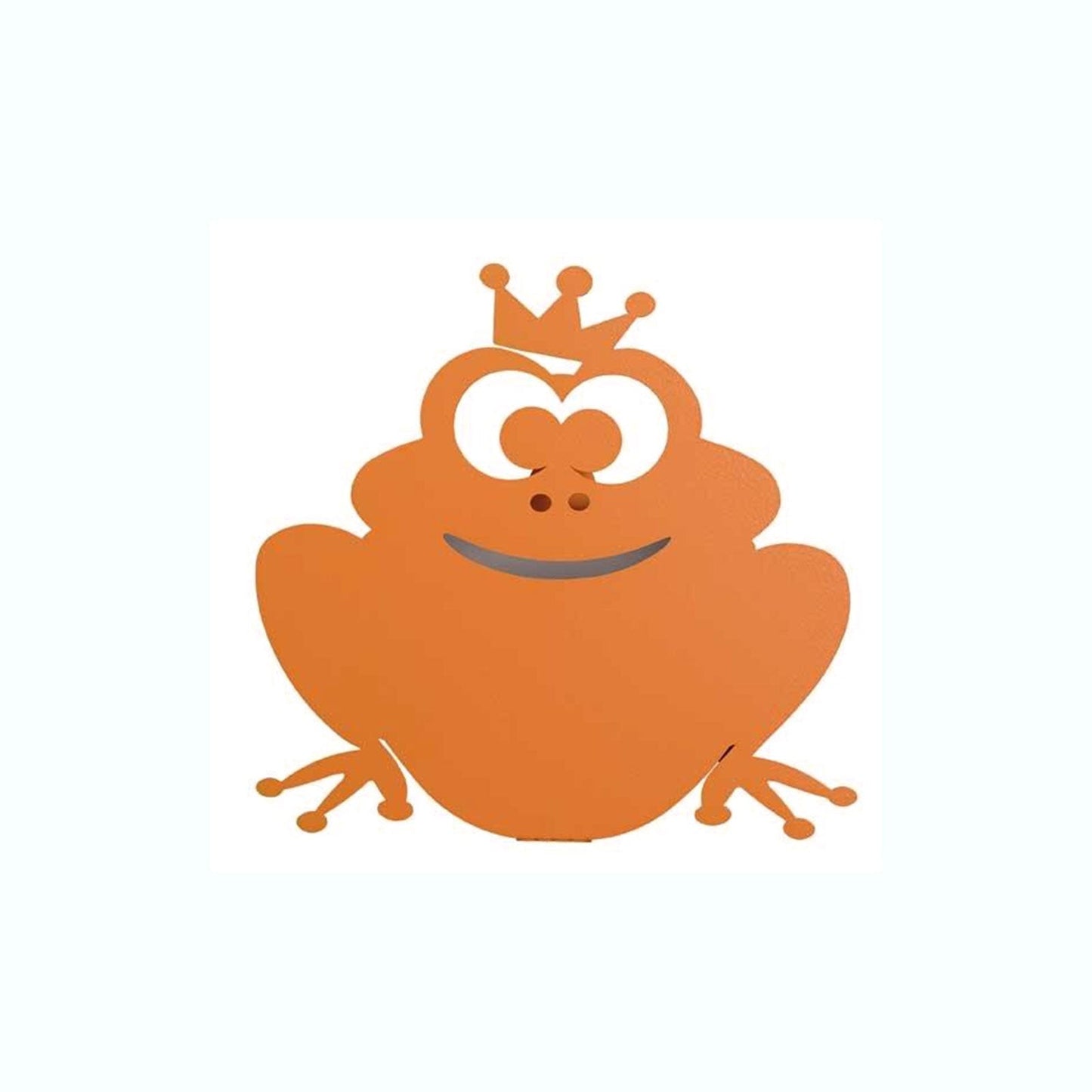 Arti & Mestieri porta umidificatore Ranocchio arancio in ferro e porcellana bianca lavorati artigianalmente
