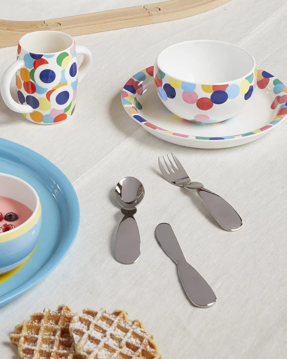 Alessi - Ensemble de couverts pour enfants « Alessini » en acier inoxydable