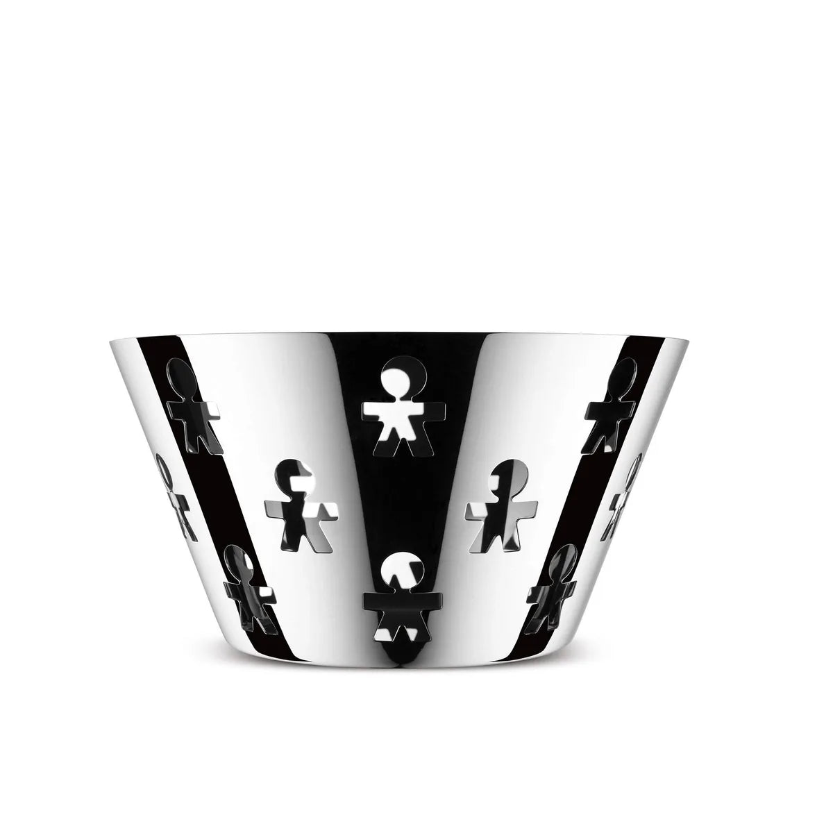 Alessi Fruttiera Girotondo acciaio inossidabile con bordo traforato decoro King-Kong