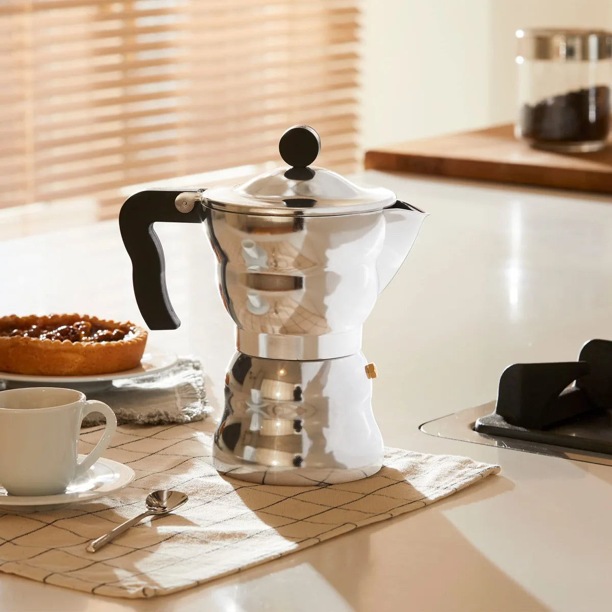 Alessi Moka Caffettiera Espresso fusione alluminio nero design Mendini