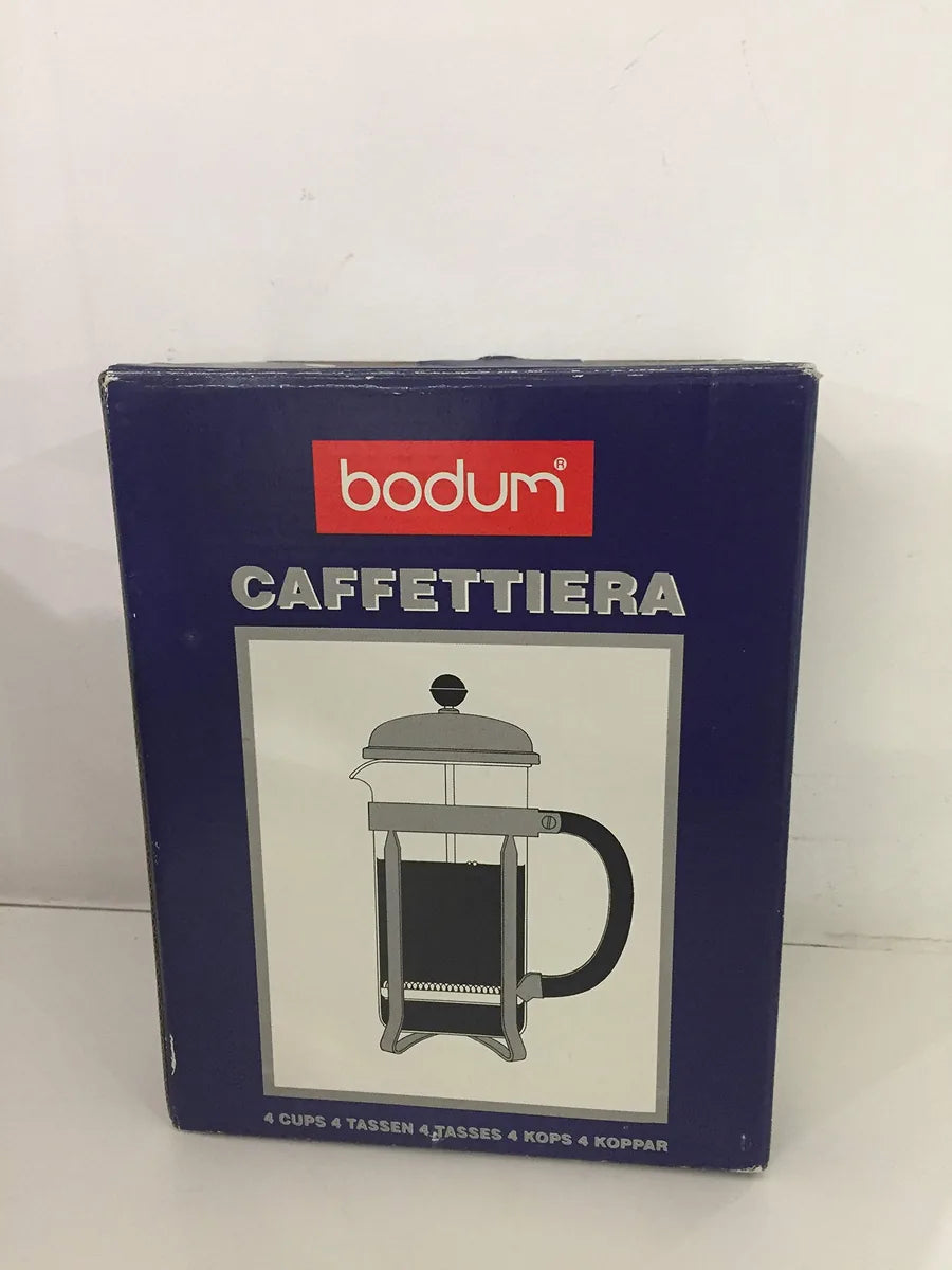 Bodum caffettiera pressofiltro 4 tazze, vetro borosilicato e acciaio inox, design danese