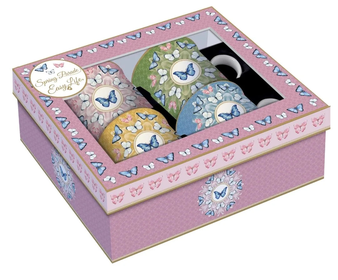 Easy Life Set 4 Tazze da Caffè porcellana multicolore - design italiano