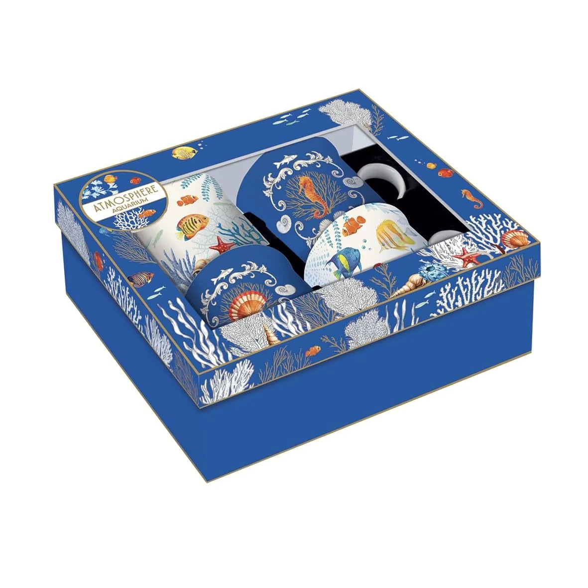 Easy Life Set 4 Tazze in Porcellana Multicolore - 30 cl