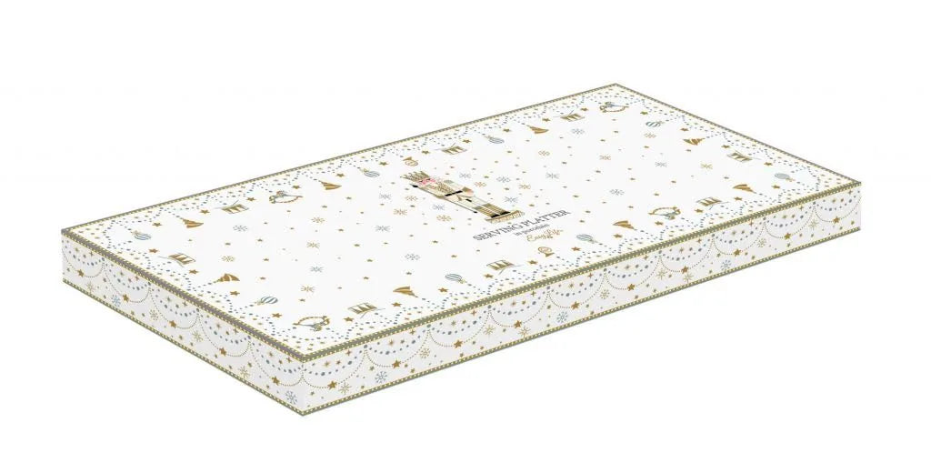 Easy Life piatto da portata porcellana 40x18 cm Natale bianco