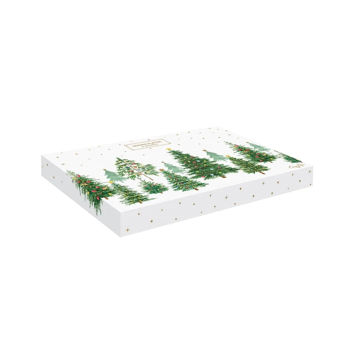 EASY LIFE piatto da portata in porcellana Festive Trees 35x23 cm con decorazioni natalizie