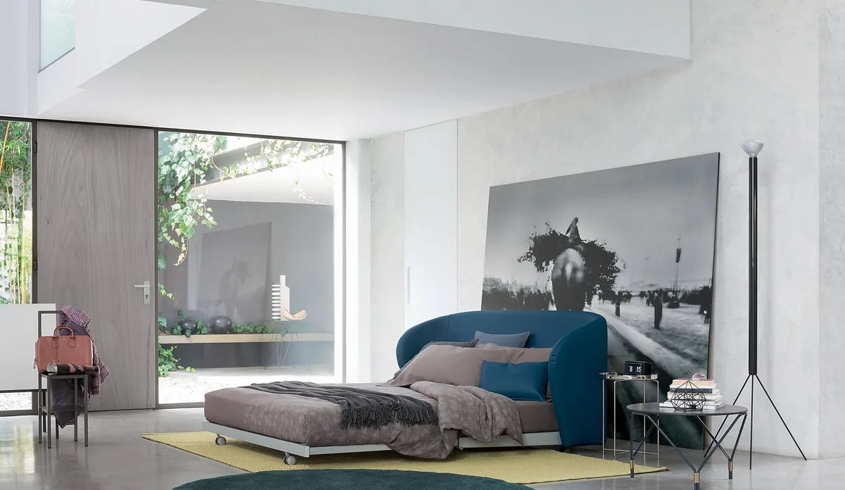 Flou Céline divano trasformabile in letto matrimoniale, design italiano sfoderabile