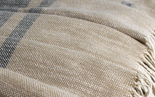Flou — Plaid Rigato Naturale | Tessile Made in Italy — Flou