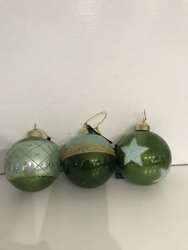 Generic Green Glass Ball Decorated — Stilmobili