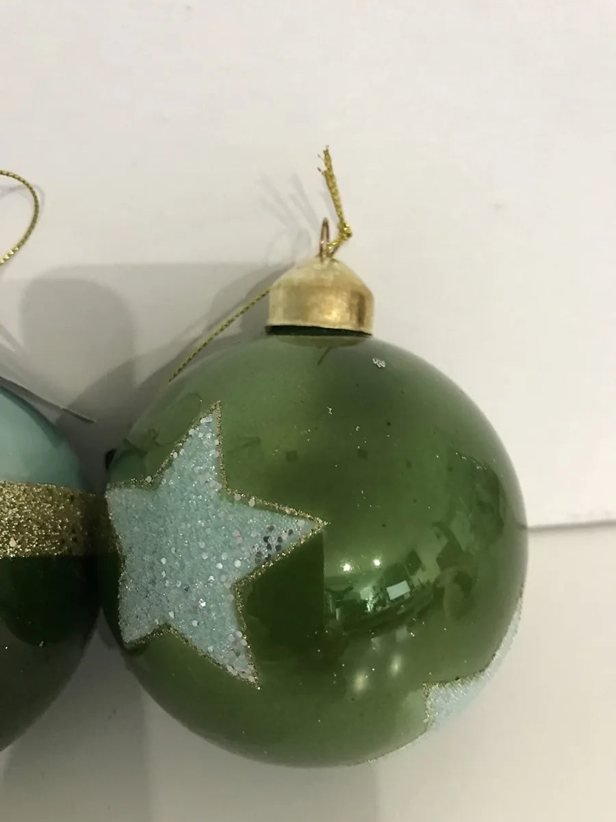 Il mio negozio palla in vetro verde decorata - elemento decorativo tavola