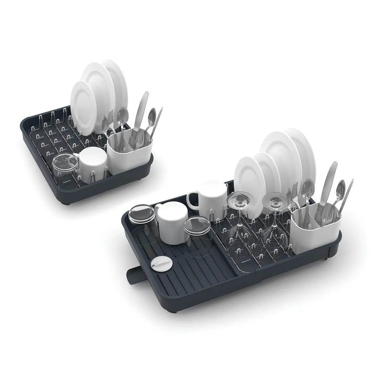 Joseph Joseph scolapiatti estensibile in plastica con scolaposate mobile e tappo integrato