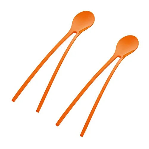 Koziol - Set of 2 Spoons with Chopsticks "Twinny" Orange — Koziol