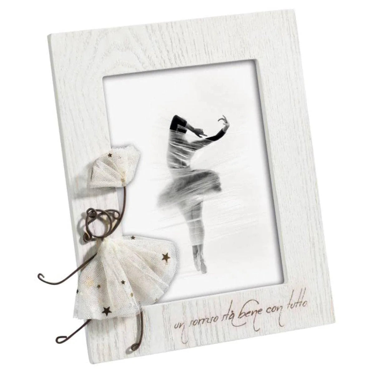 Mascagni Portafoto in Legno Bianco - cornice decorativa in legno naturale