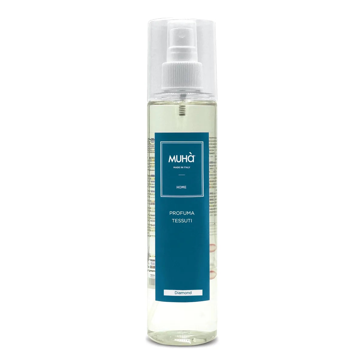 Muhà Diamond Deodorante Ambiente Spray 250ml trasparente - profuma tessuti con fragranza bergamotto e rosa