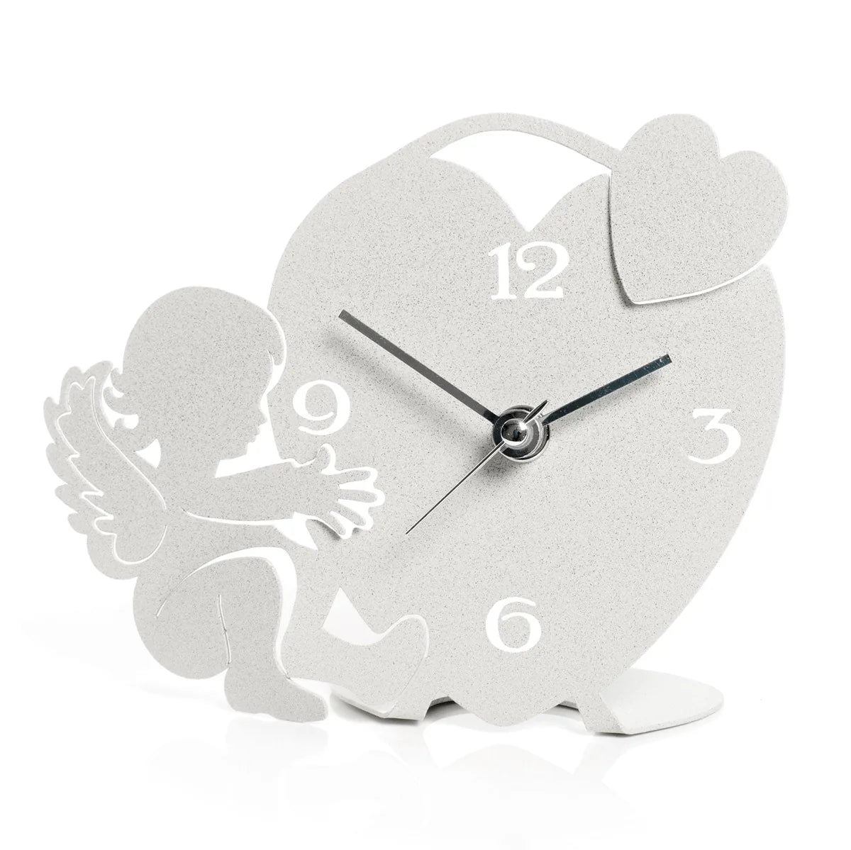 Arti & Mestieri bomboniera orologio Angioletto ferro cuore avorio bianco design italiano