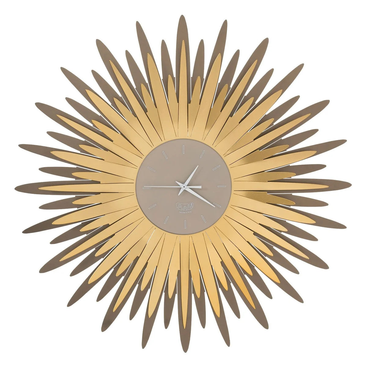 Arti & Mestieri Orologio da parete Sting raggiera ferro bronzo oro trasparente 60 cm