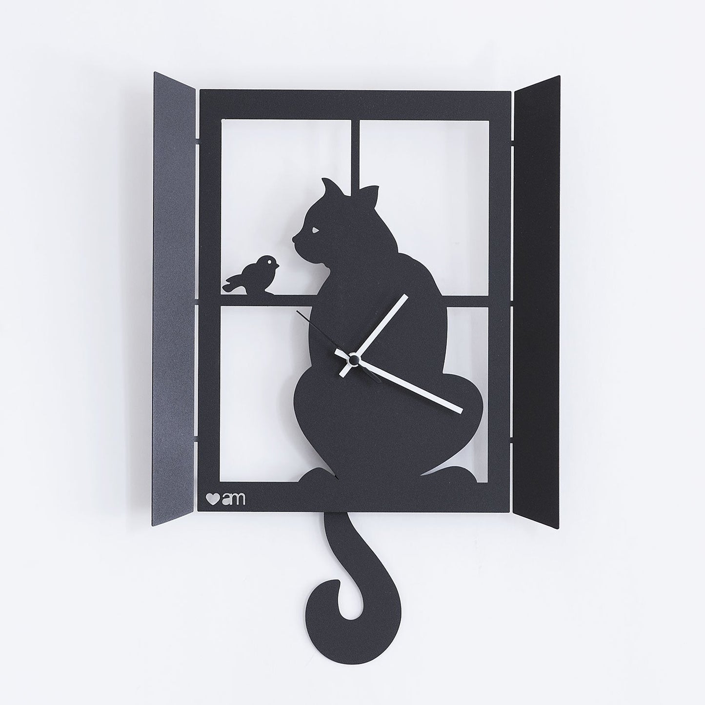 Arti & Mestieri - Orologio A Pendolo Moderno Gatto Alla Finestra