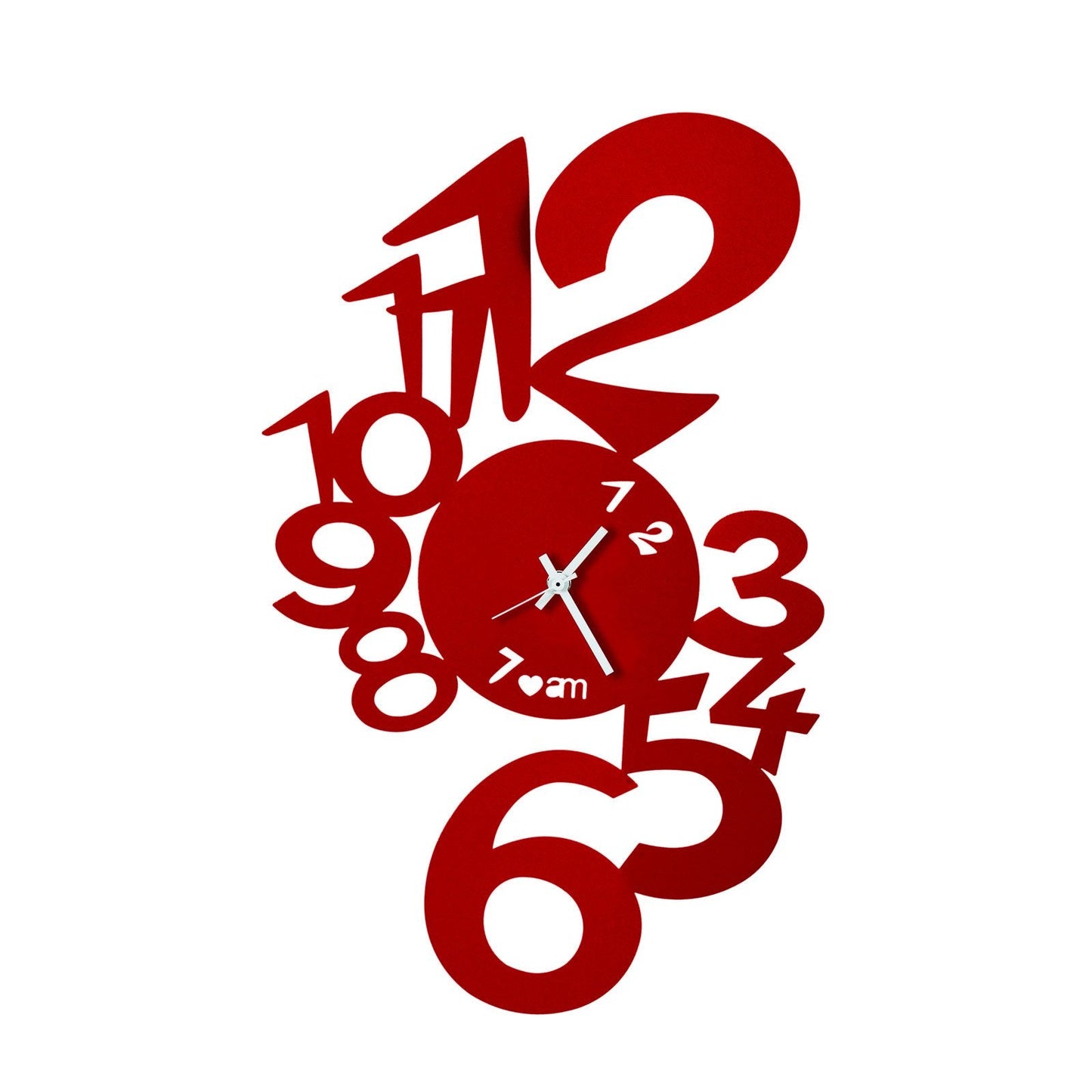 Arti & Mestieri orologio da parete Lupin rosso in ferro lavorato artigianalmente