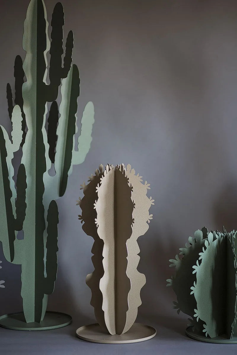 Arti & Mestieri pianta decorativa moderna grande cactus in ferro nero