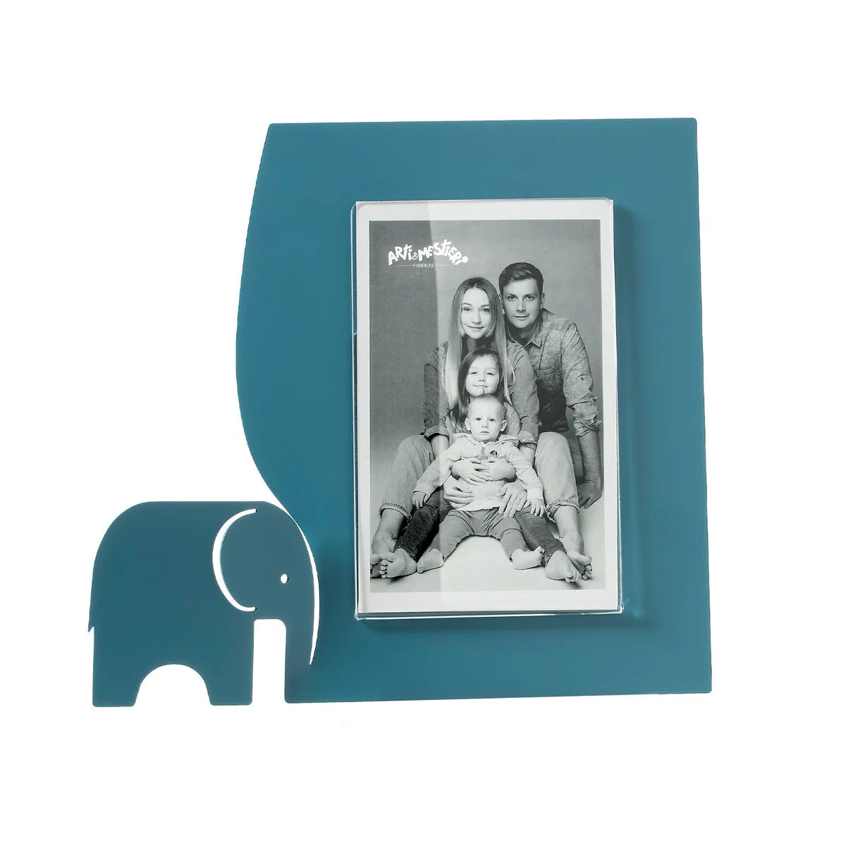 Arti & Mestieri Portafoto Elefantino Piccolo con sagoma elefante, cornice minimalista 23,5x21,5 cm