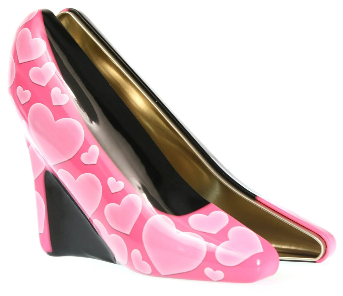 The Silver Crane Company biscottiera Tacco rosa in latta con design elegante