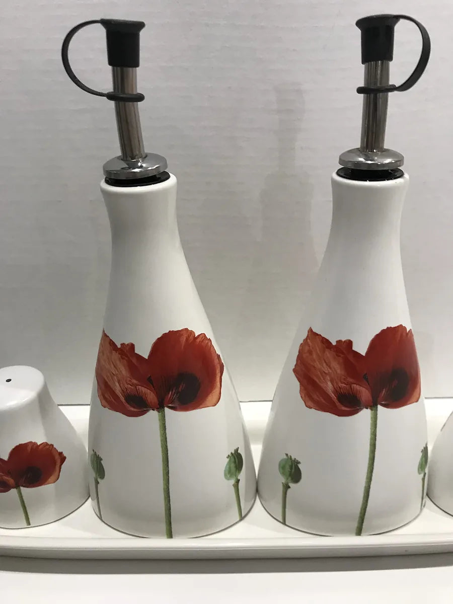 Scherzer Menage Pavots d'Orient, servizio da tavola in ceramica con decoro orientale