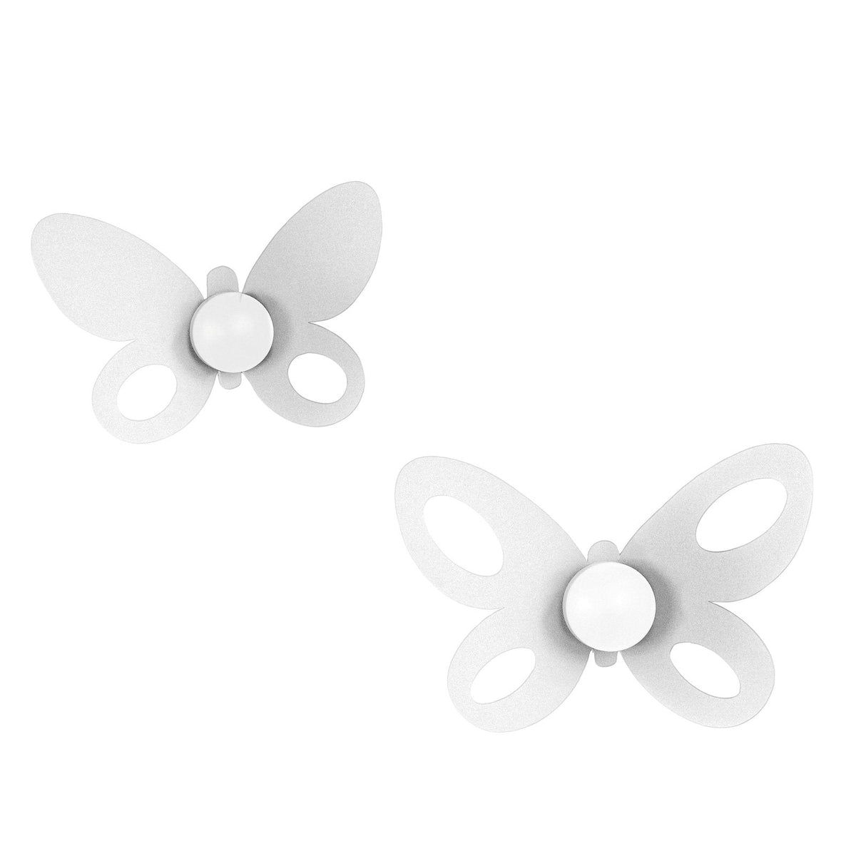 Arti & Mestieri ganci appendiabiti Butterfly bianchi in ferro con pomelli in legno naturale