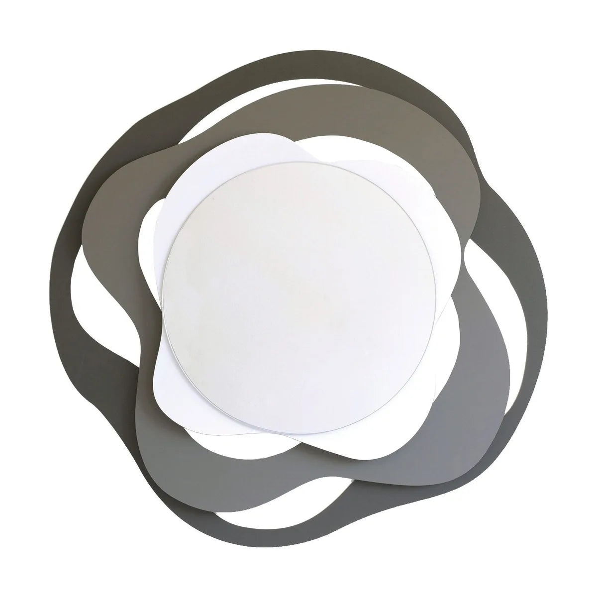 Arti & Mestieri Specchio Decorativo Isotta in legno e vetro, finiture beige sabbia bianco e nero fango