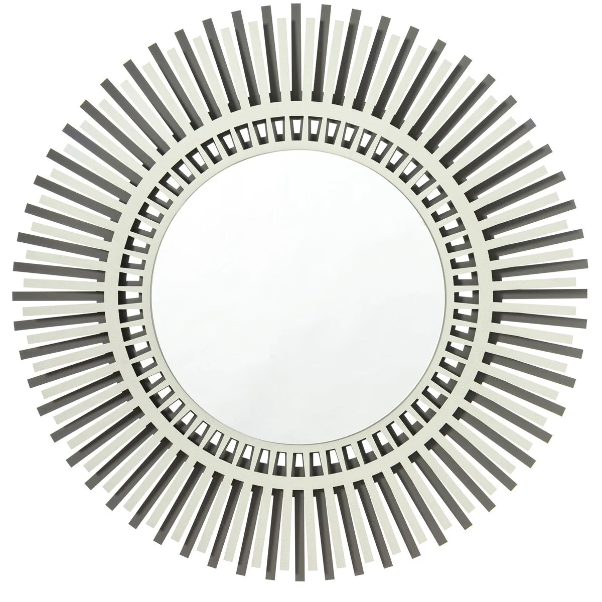 Arti & Mestieri Specchio da parete moderno a raggiera Narciso, design italiano con finitura fango/avorio e nero/bianco