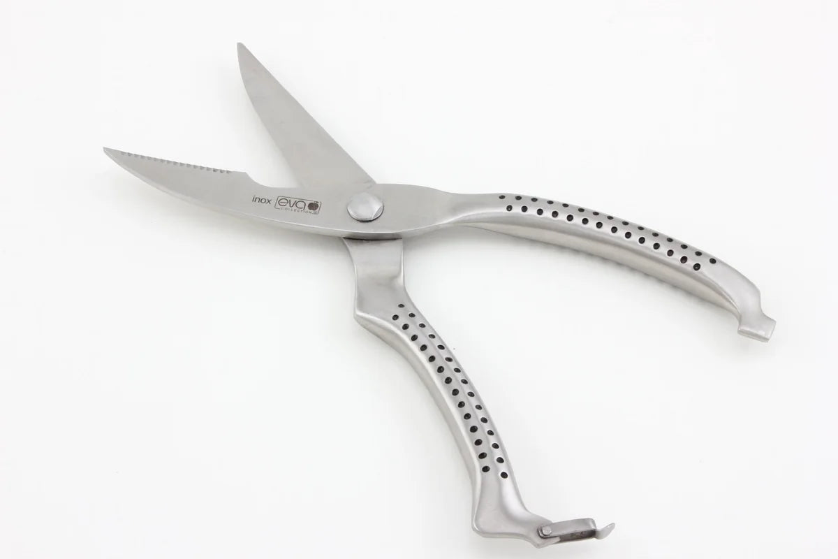Eva Collection Trinciapolli acciaio inox 25cm, utensile da cucina professionale con finitura lucida