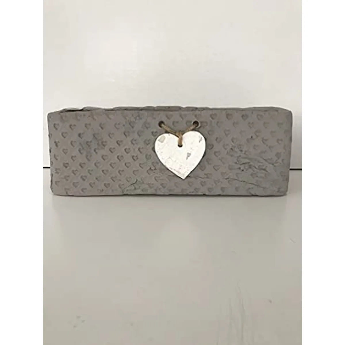 Il mio negozio vaso in cemento con cuore dimensioni 26x9x6 cm grigio naturale