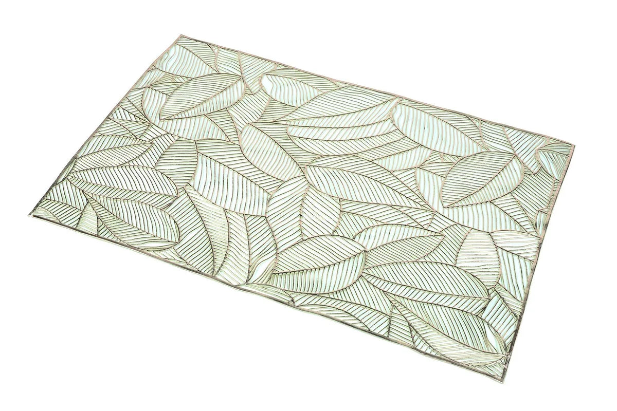 Villa d'Este Home Tivoli tovagliette PVC Foglia 45x30cm colore oro set 6 pezzi
