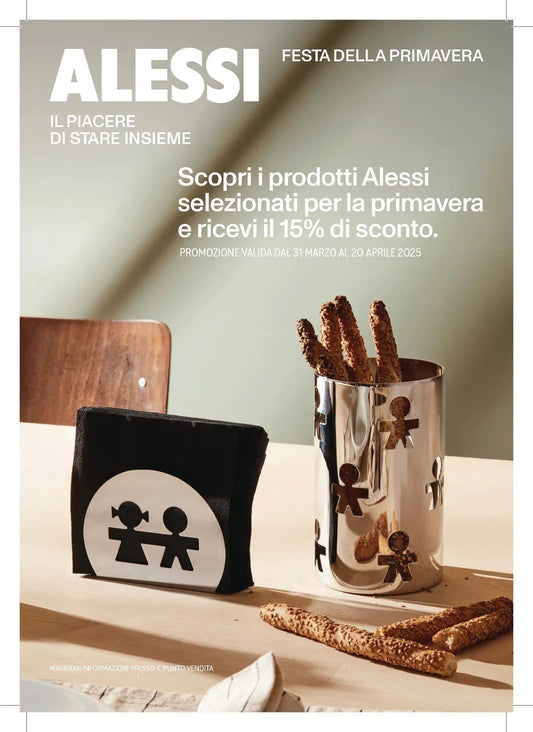 Alessi — A4PROMOPAPA MM-A4PRPAP | Cartolina promozionale Festa del Pap — design italiano Alessi