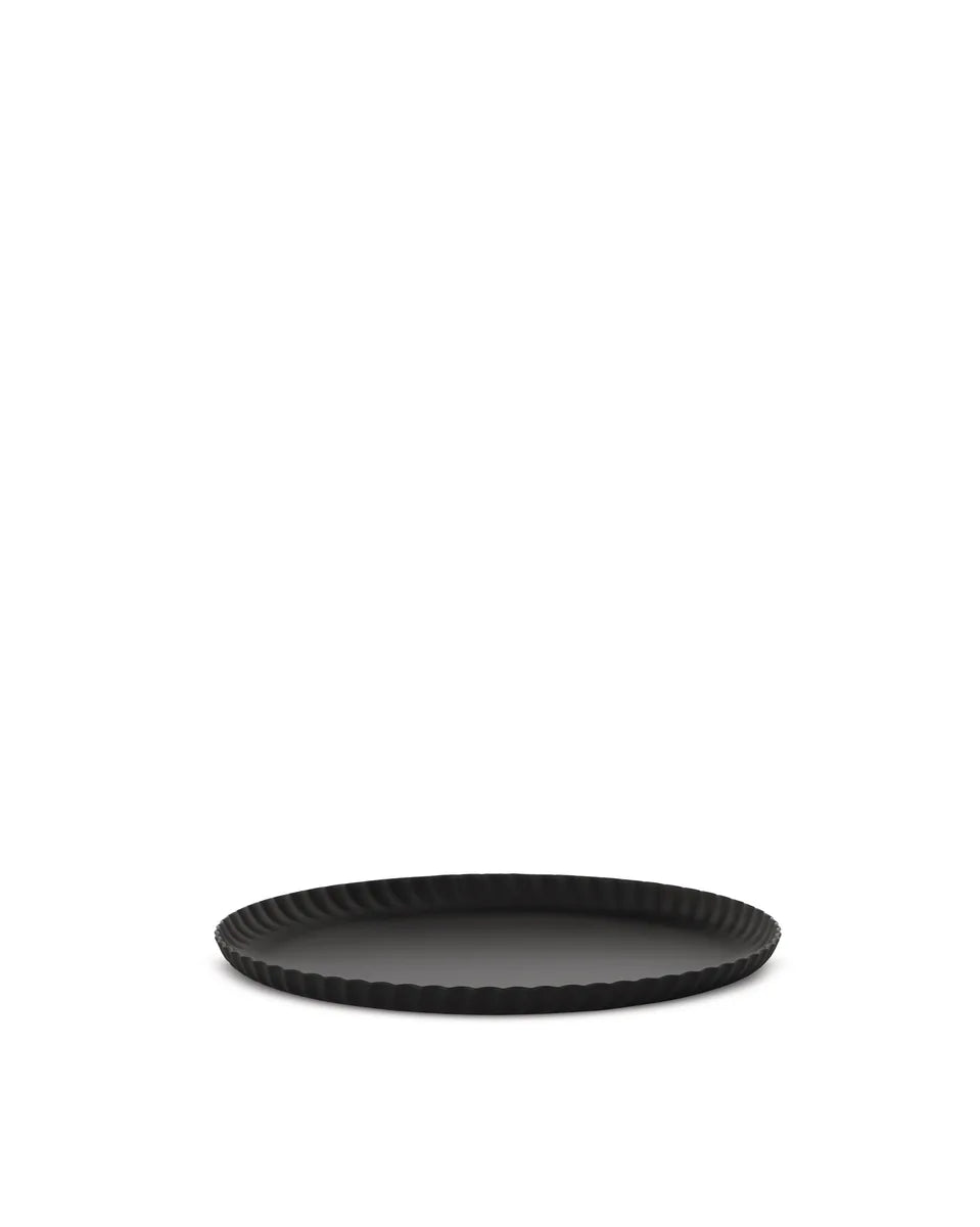 Alessi — Pleats JK02/23 JK02/23 B | Vassoio rotondo in acciaio nero — design italiano Alessi