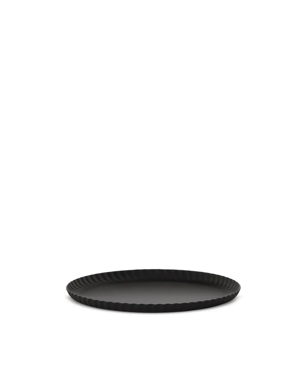 Alessi — Pleats JK02/23 JK02/23 B | Vassoio rotondo in acciaio nero — Alessi