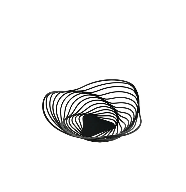 Alessi — Trinity ACO02 B | Cestino in acciaio nero laccato — Alessi