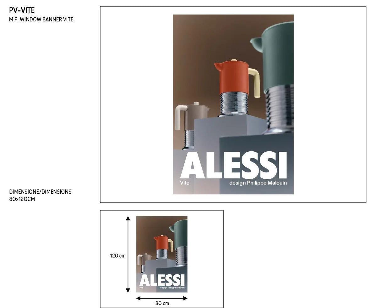 Alessi — PV-VITE | Window Banner da vetrina in cartotecnica — design italiano Alessi