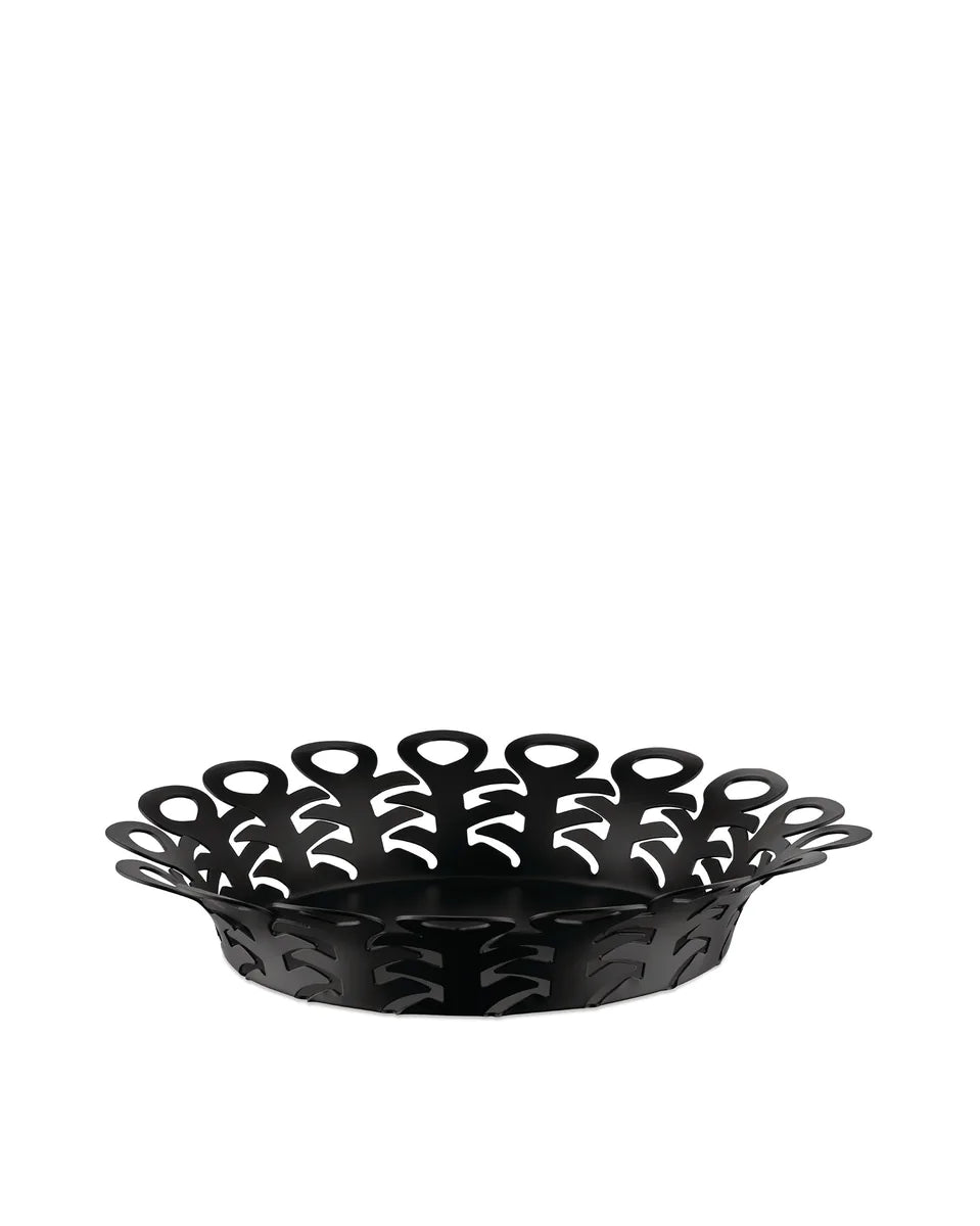 Alessi — Vimini BM21/25 B | Cestino traforato in acciaio nero — design italiano Alessi