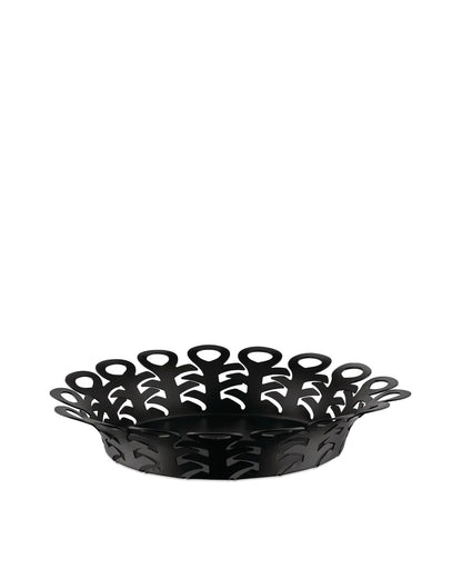 Alessi — Vimini BM21/25 B | Cestino traforato in acciaio nero — design italiano Alessi