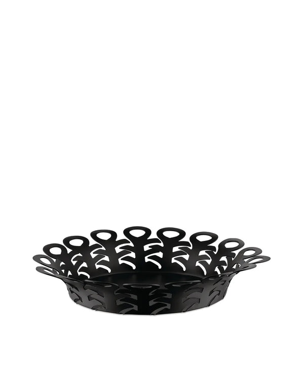 Alessi — Vimini BM21/25 B | Cestino traforato in acciaio nero — Alessi
