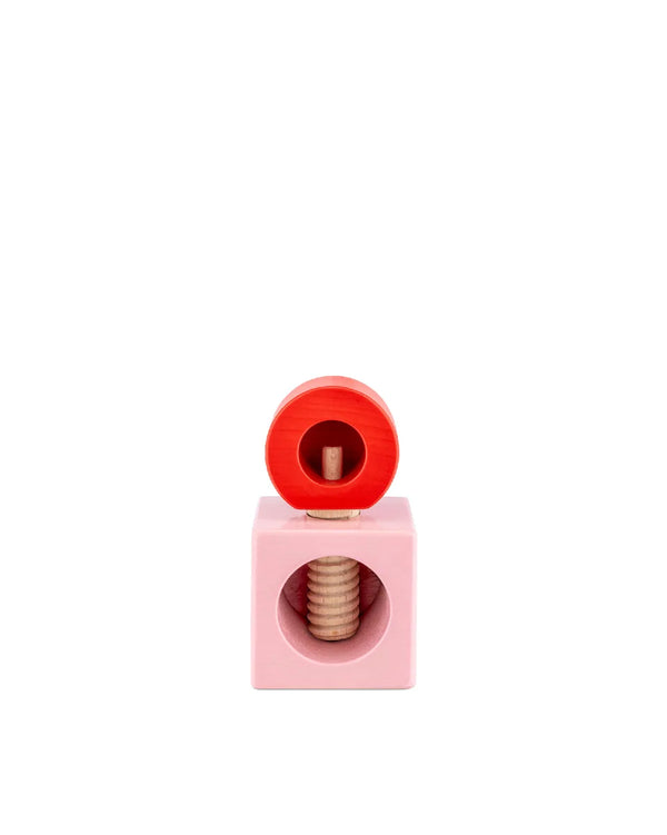 Alessi — ES20 2 | Schiaccianoci in faggio rosa e rosso Sottsass — Alessi
