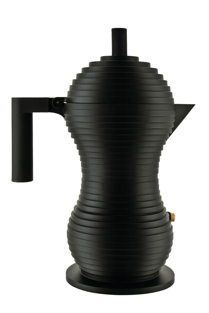 Alessi — Pulcina MDL02/6 MDL02/6 BB | Caffettiera in alluminio nero 6 — design italiano Alessi