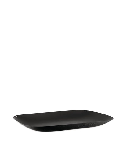 Alessi — Moiré MW70 BT | Vassoio in acciaio nero con decoro a rilievo — design italiano Alessi