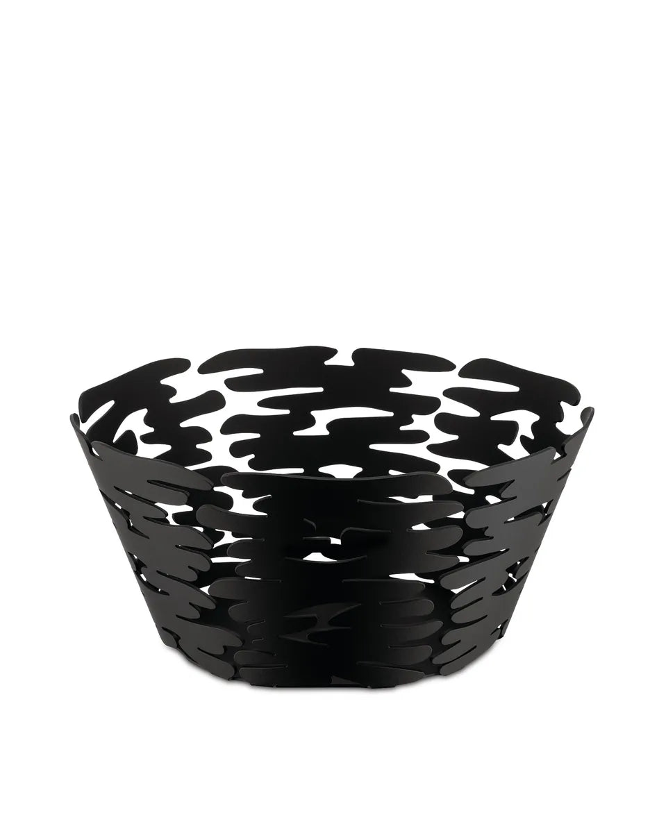 Alessi — Barket BM10/21 B | Cestino rotondo in acciaio verniciato nero — design italiano Alessi