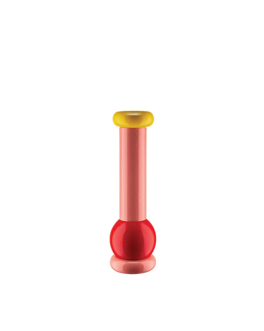 Alessi — MP0210 2 | Macinaspezie in faggio Sottsass, rosso rosa giallo — design italiano Alessi