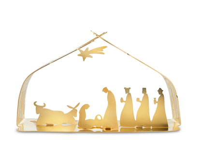 Alessi — Bark Crib BM09 GD | Presepe in acciaio dorato — design italiano Alessi