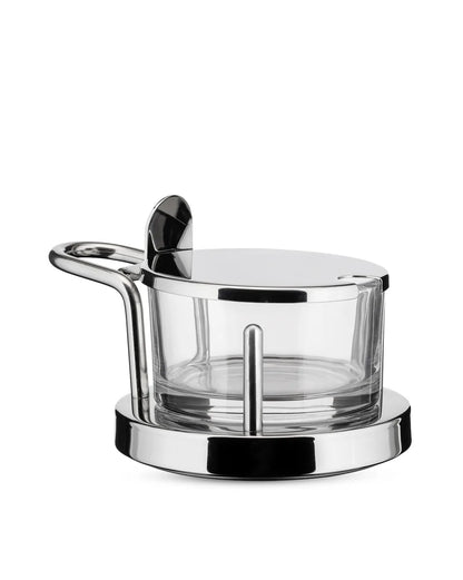 Alessi — 5071 | Formaggiera Sottsass acciaio e cristallo — design italiano Alessi