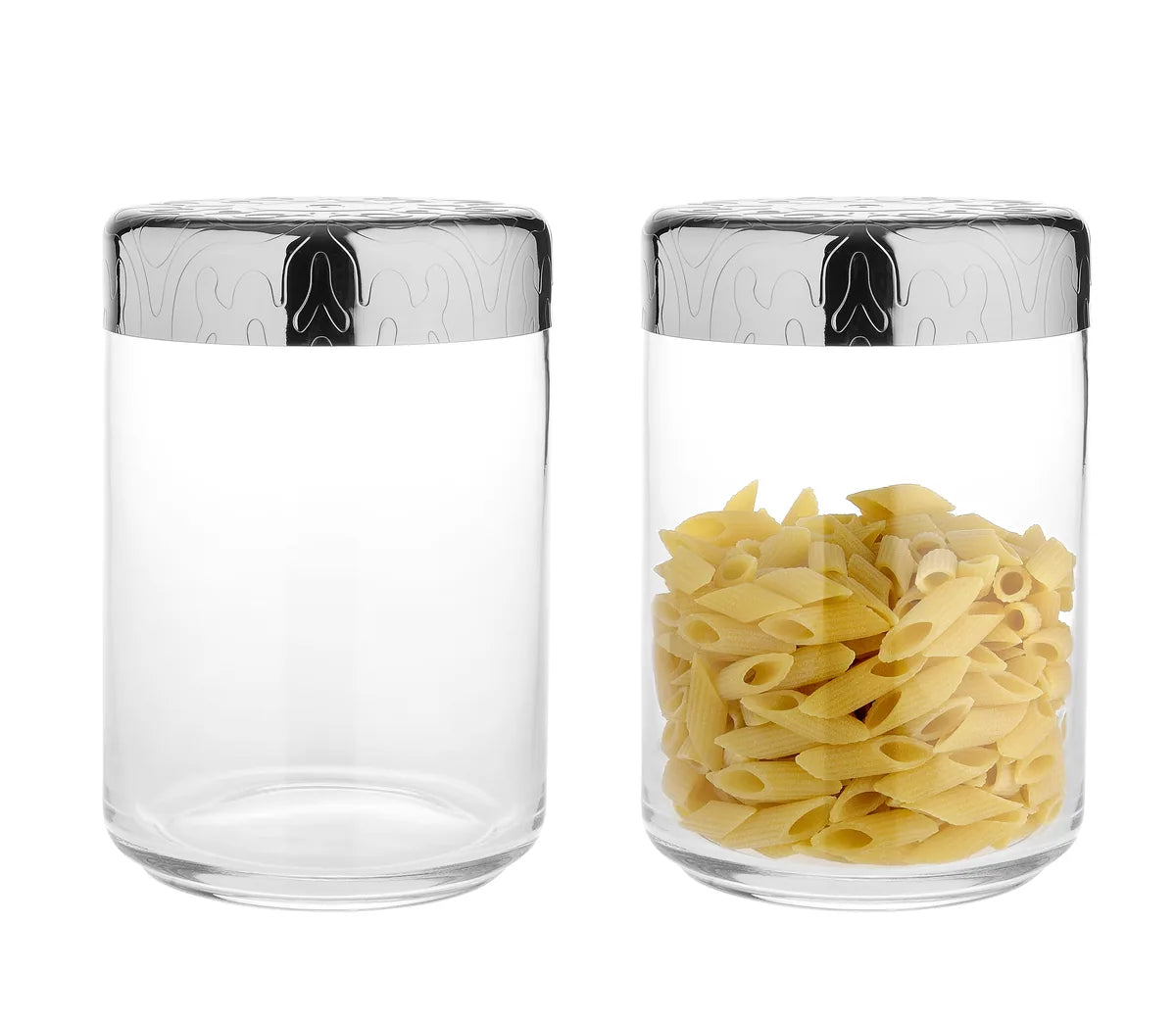 Alessi — Dressed MW21/100 | Barattolo ermetico vetro e acciaio — design italiano Alessi