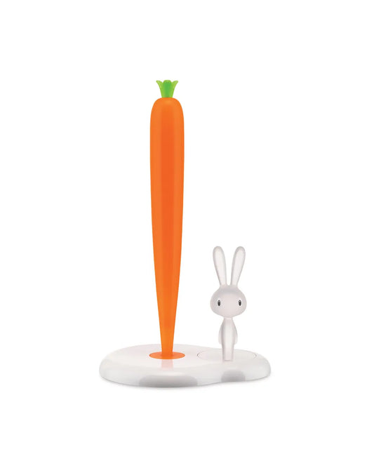 Alessi — Bunny & Carrot ASG42/H W | Portarotolo da cucina Giovannoni — design italiano Alessi