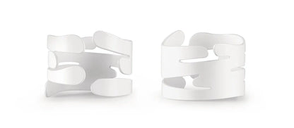 Alessi — Barkring BM17S2 W | Set 2 portatovagliolo acciaio bianco — design italiano Alessi